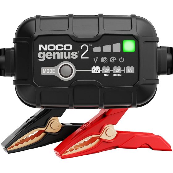 Introducing the all-new GENIUS2, one of our most powerful, highest-performing, energy-efficient, and compact chargers yet. The GENIUS2 is a 6-volt and 12-volt battery charger, battery maintainer, and battery desulfator rated at 2-amps for lead-acid automo