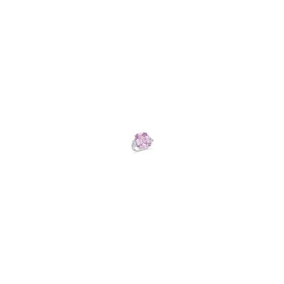 Turn heads in The Hamptons. With a bold argyle pink crystalline center and glimmering side stones, this oversized cocktail ring brings instant drama, sparkle, and serious main character energy. Main Stone: Argyle Pink Crystalline Gem Origin: Lab Created S