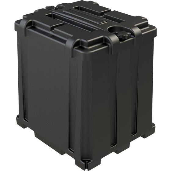 The HM462 features a four corner fastening system and captive lid for easy installations, large cable entry holes for heavy gauge wires, full flow ventilation for releasing battery gasses, and a large battery acid reservoir. The design provides ultimate p
