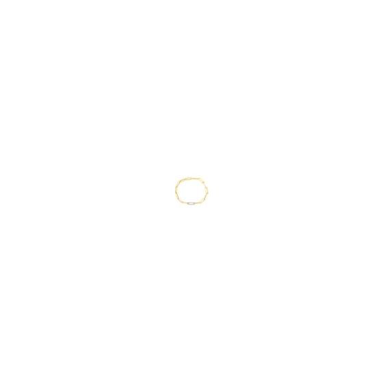 This diamond paperclip bracelet is a head-turner on its own or layered with favorites. Meticulously handcrafted in Italy the modern design is luxurious yet everyday. Paperclip detail set with 0.32twt round diamonds. Set set in rhodium-plated 14k yellow go