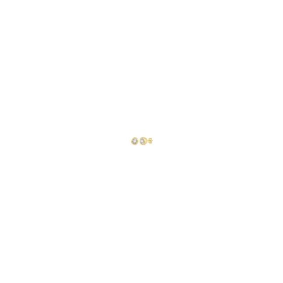 Simple perfection. Catch the light and make it dance with this beautiful bezel-set .10twt round brilliant-cut diamond earrings in 10k yellow gold.