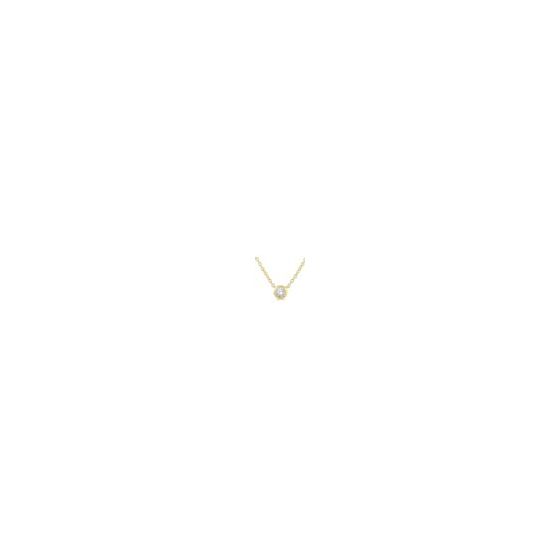 This diamond bezel necklace is a true timeless essential. Every woman needs a diamond necklace in her arsenal, and this one is yours. Crafted from 10k solid yellow gold, the 18