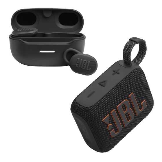Endurance Race 2 Noise Cancelling TWS Sport Earbuds. JBL Pure Bass Sound. 12 Hours of playtime + 36 hours with charging case (ANC off). Multi-point connection. Active Noise Cancelling with Smart Ambient. Includes: 3 Sizes of ear tips. 2 Enhancers. Type-C 
