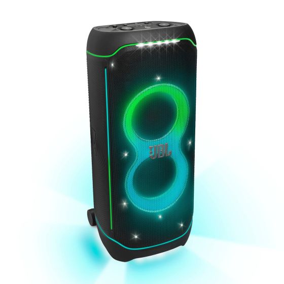 JBL Pro Sound - two drives and mid-range speaker deliver louder sound. Dual tweeters and a pair of subwoofers means there is more than enough bass. Unique starry night effect cool light trails strobes and more. Lights syncs to the music. IPX4 Splashproof 