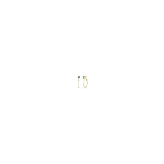 Add a touch of luxury to your wardrobe with our stunning 14k yellow gold hoops, where pear-shaped emeralds take center stage with their mesmerizing, vibrant green hue. These inside out diamond hoops will catch the light and draw attention. Expertly crafte
