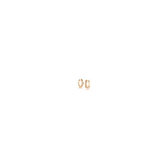 Adorn her with the timeless elegance of diamond hoop earrings, a shimmering testament to your enduring love. Crafted in lustrous 10K rose gold, these hoops exude warmth and sophistication, embracing her beauty with every gentle sway. Each delicate curve i