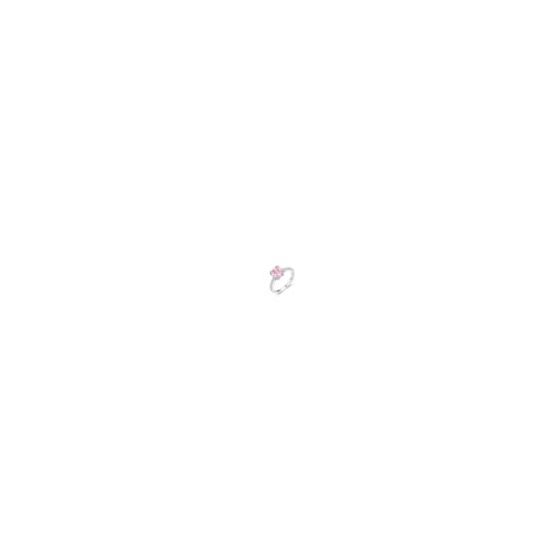 PARIKHS Pink Square Clear Round Cubic Zircon Ring in Rhodium Plating over 925 Sterling Silver artfully produced with superior detail for brilliant finish. Perfect for Valentine's gift and wife.