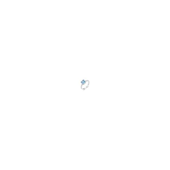 PARIKHS Blue Square Clear Round Cubic Zircon Ring in Rhodium Plating over 925 Sterling Silver designed with premium detail for enduring luster. Made for Valentine's gift and Christmas gifting. Best.