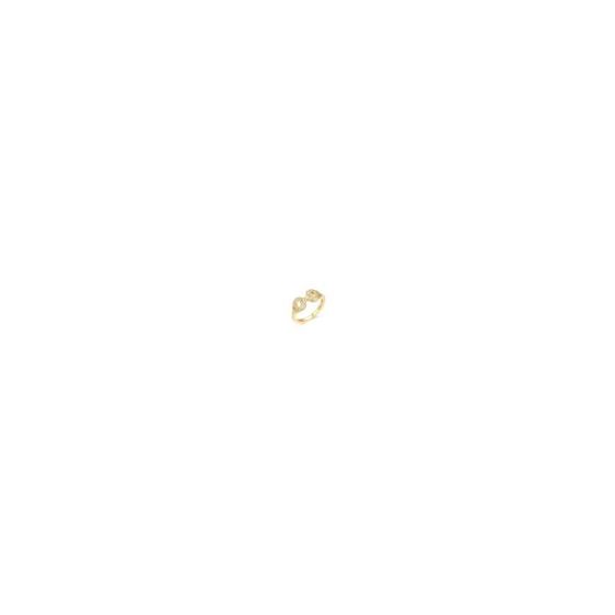 PARIKHS Cubic Zircon Oval and Horseshoe shaped Ring in Yellow Gold over 925 Sterling Silver designed using premium materials for a brilliant finish. A refined pick for holiday incentives and promise.