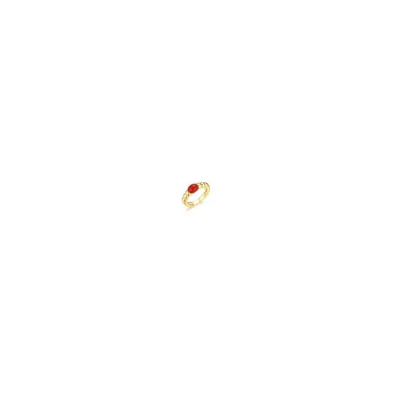 PARIKHS Bubbly Ring with Red Accent stone in Gold Plating over 925 Sterling Silver skillfully made with exceptional detail for brilliant finish. Made for holiday incentives and engagement gift.