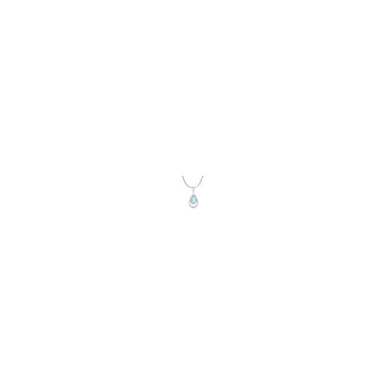 Bursting with sumptuous, beautiful pear-shaped gemstones. Blue topaz pendant contains a 9x7mm gem. Set in sterling silver on an 18