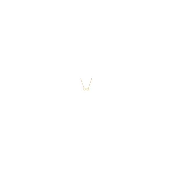 This classic infinity loop necklace in 14k yellow gold vermeil (14k yellow gold plating over solid sterling silver) is great for layering with other chains and pendant necklaces. Wear or gift it to celebrate your forever love. Suspended from a 18