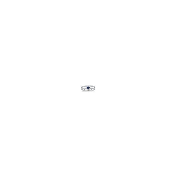 An enticing precious gemstone fashion ring perfect for any occasion. Well-designed and charming, this 14k yellow gold ring offers both color and glamour. The ring features a split two-band look, with a ball bead band and a diamond embellished band. Adorni
