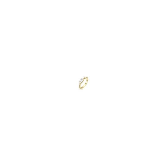 14K Gold Plated with Clear Cubic Zirconia Statement Ring. This beautiful ring makes a bold impression with its elegant 14K gold-plated statement ring. Featuring a dazzling baguette-shaped clear cubic zirconia in a sleek bezel setting, its designed to catc