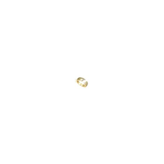 This elegant open-band ring features a 14K gold-plated finish, offering a luxurious shine. Adorned with clear cubic zirconia stones, it radiates brilliance and sophistication. Its modern design allows for versatility, making it a perfect accessory for bot
