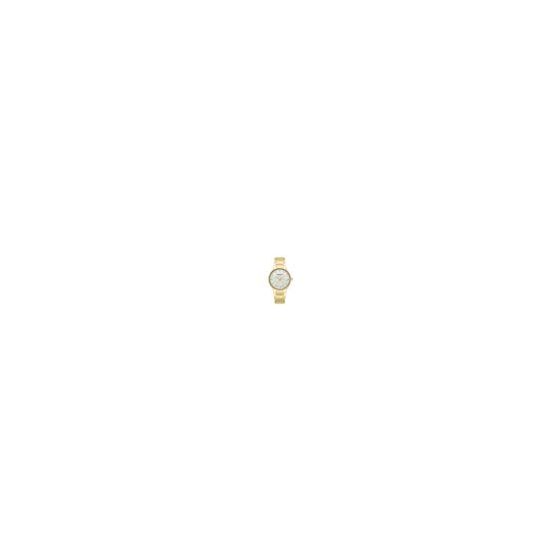 Designed for the modern woman, this Kenneth Cole New York timepiece from the Monroe collection radiates understated sophistication. The textured mother of pearl dial draws the eye inward, while sleek gold-tone hour markers and hands add a refined touch. A