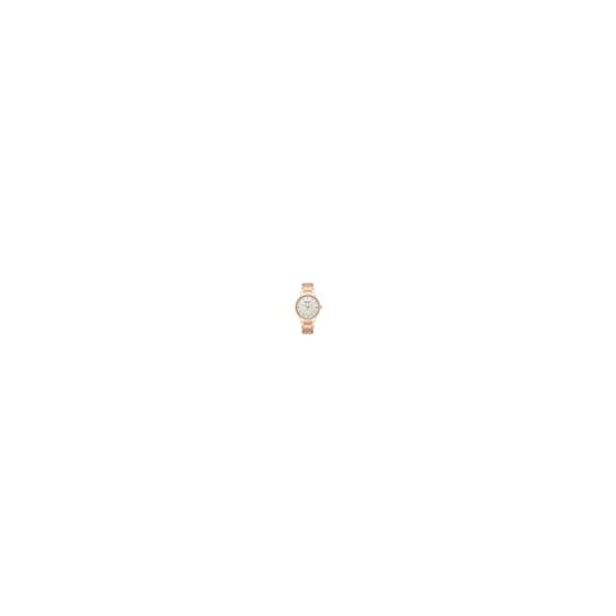 Designed for the modern woman, this Kenneth Cole New York timepiece from the Monroe collection radiates understated sophistication. The textured mother of pearl dial draws the eye inward, while sleek rose gold-tone hour markers and hands add a refined tou