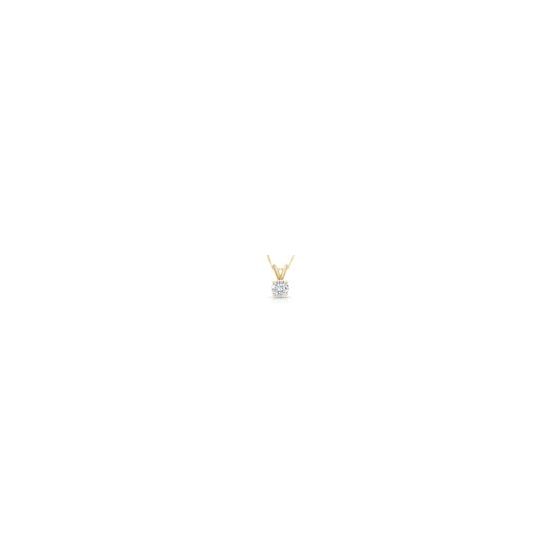 Capture the essence of eternal radiance with our 0.25ct Round Lab Grown Diamond Pendant, a miniature masterpiece suspended from a chain of resplendent 14K Yellow Gold. This pendant transcends conventional elegance; it's a nuanced expression of timeless lo