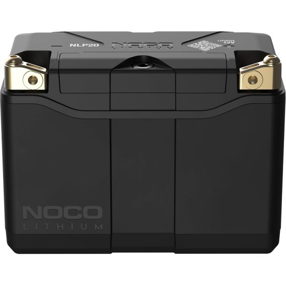 Introducing the all-new NOCO Lithium NLP20 12V Lithium Powersport Battery, a Group 20 battery, rated at 7Ah (89Wh) and 600-amps of starting power. It's better than lead-acid motorcycle batteries in almost every way: no sulfation, no activation, no acid, n