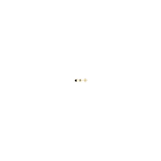 These unique oval stud earrings are a stylish blend of black enamel and high polished 14K yellow gold. 14kt Yellow Gold 50/50 Black/High Polished Oval Stud Earrings is perfect for everyday.