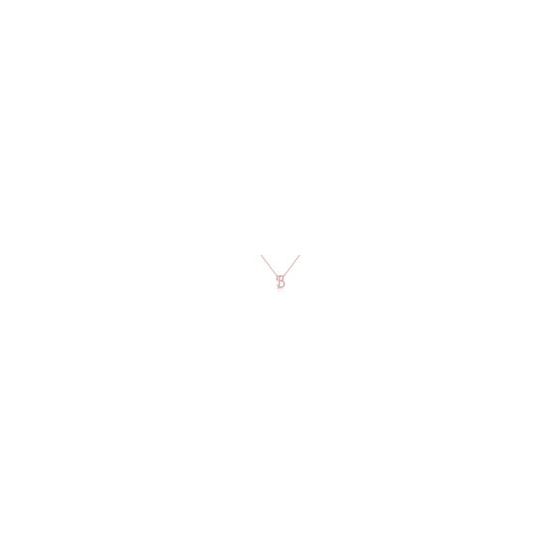 Diamond Initial Pendant Alphabet 'B' with chain in Rose Plating over 925 Sterling Silver 0.10ct, Color-IJ, Clarity-I2. This product is a beautiful 0.10ct diamond initial pendant with an 18