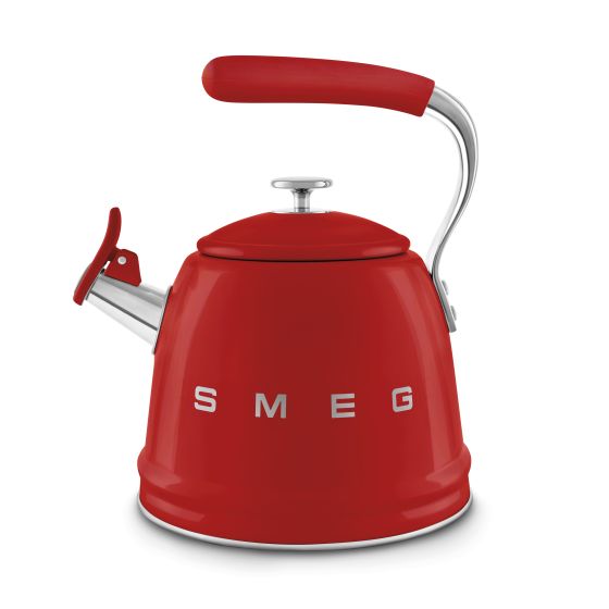 SMEG Retro 2.4Qt SMEG Whistling Stovetop Kettle - a timeless centerpiece that effortlessly combines vintage-inspired retro design with intelligent features, all wrapped in a stunning SMEG signature hues. Elevate your tea or coffee brewing experience with 