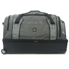 FUL Workhorse 30in Rolling Duffel Bag, Retractable Pull Handle, Split Level Storage, Black 