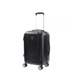 FUL Load Rider 20in Spinner Rolling Luggage Suitcase, Aluminum Telescopic Pull Handle, Upright ABS Plastic Hard Case, Black