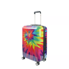 FUL Tie-dye Swirl 24 Inch Spinner Rolling Luggage Suitcase, ABS Hard Case, Upright, Tie-dye