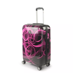 FUL Atomic 24 Inch Spinner Rolling Luggage Suitcase, ABS Hard Case, Upright, Pink 