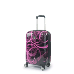 FUL Atomic 20 Inch Expandable Spinner Rolling Luggage Suitcase, ABS Hard Case, Upright, Pink