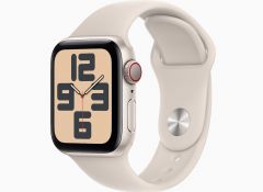 Apple Watch SE GPS + Cellular 40mm Starlight Aluminum Case with Starlight Sport Band - S/M