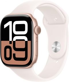 Apple Watch Series 10 GPS 46mm Rose Gold Aluminum Case with Light Blush Sport Band - S/M