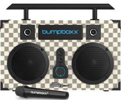 Bumpboxx Ultra+ Bluetooth Boombox with Microphone - White Checkered