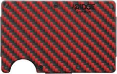 The Ridge Red Carbon 3K RFID-Blocking Wallet w/ Cash Strap & Money Clip