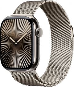 Apple Watch Series 10 GPS + Cellular 42mm Natural Titanium Case with Natural Milanese Loop