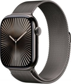 Apple Watch Series 10 GPS + Cellular 46mm Slate Titanium Case with Slate Milanese Loop - S/M