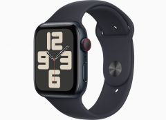 Apple Watch SE GPS + Cellular 44mm Midnight Aluminum Case with Midnight Sport Band - S/M