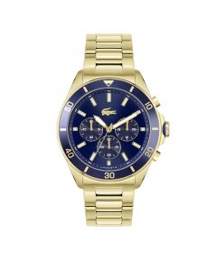 Mens Tiebreaker Chronograph Gold-Tone Stainless Steel Watch Blue Dial