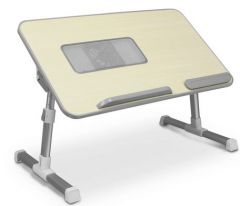 Ergonomic Laptop Cooling Table with Fan - Gray