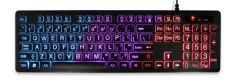 Large Print Tri-Color LED Backlit USB Keyboard