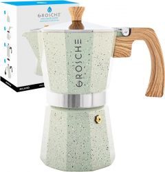 Stovetop Espresso Coffee Maker: Milano Stone - Mint Green, 9 cup