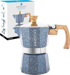 Stovetop Espresso Coffee Maker: Milano Stone - Indigo Blue, 3 cup