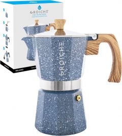 Stovetop Espresso Coffee Maker: Milano Stone - Indigo Blue, 6 cup