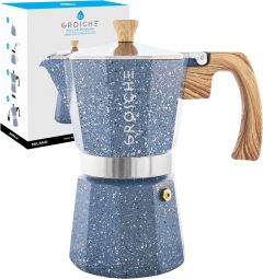 Stovetop Espresso Coffee Maker: Milano Stone - Indigo Blue, 9 cup