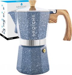 Stovetop Espresso Coffee Maker: Milano Stone - Indigo Blue, 12 cup