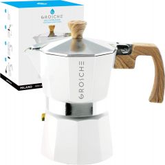 Stovetop Espresso Coffee Maker: Milano - White, 3 cup