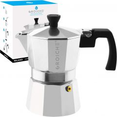 Stovetop Espresso Coffee Maker: Milano - Silver, 3 cup