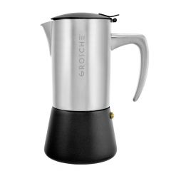 Stovetop Espresso Maker Milano - Brushed Steel, 10 cup stainless steel