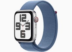 Apple Watch SE GPS + Cellular 44mm Silver Aluminum Case with Winter Blue Sport Loop